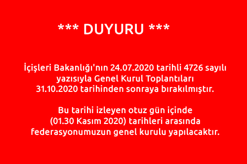 İçişleri Bakanlığı'nın 24.07.2020 tarihli 4726 sayılı yazısıyla Genel Kurul Toplantıları 31.10.2020 tarihinden sonraya bırakılmıştır. 